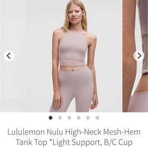 Lululemon Nulu High-Neck Mesh-Hem Tank Top NWT